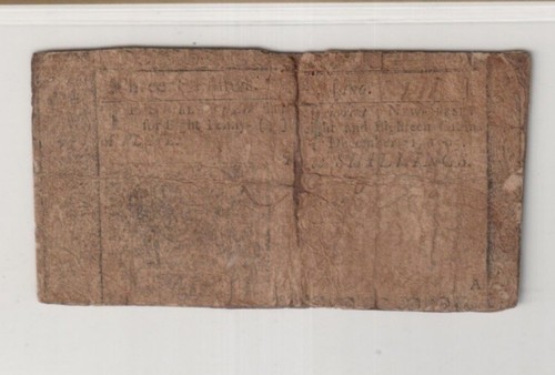 New Jersey 1763 Colonial Continental Currency Bank Note NJ-154 3 Shillings PCGS - Picture 4 of 5