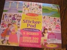 Melissa Doug Reusable PRINCESS CASTLE STICKER PAD 5 Scenes 200 Stickers Age 3 