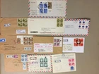 Ten Israel covers with block of four stamps.Five are registered