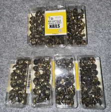Lot of 7 Boxes Holland Upholstery Nails 9H Antique Brass Hammered / Crafting