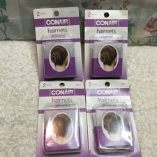 4 X Conair Hair Nets Individually Wrapped Invisible Edge Brown 2 PCs./Pkg