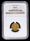 MS-65 - 1925 D Indian Head Gold Quarter Eagle $2 1/2 NGC  *Denver Mint Rare*