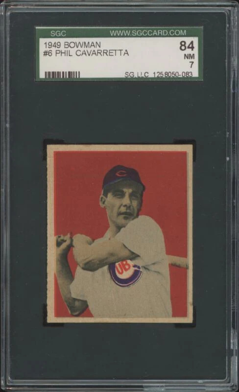 1949 BOWMAN PHIL CAVARRETTA 6 NRMT RC SGC 7 BASEBALL CHICAGO CUBS