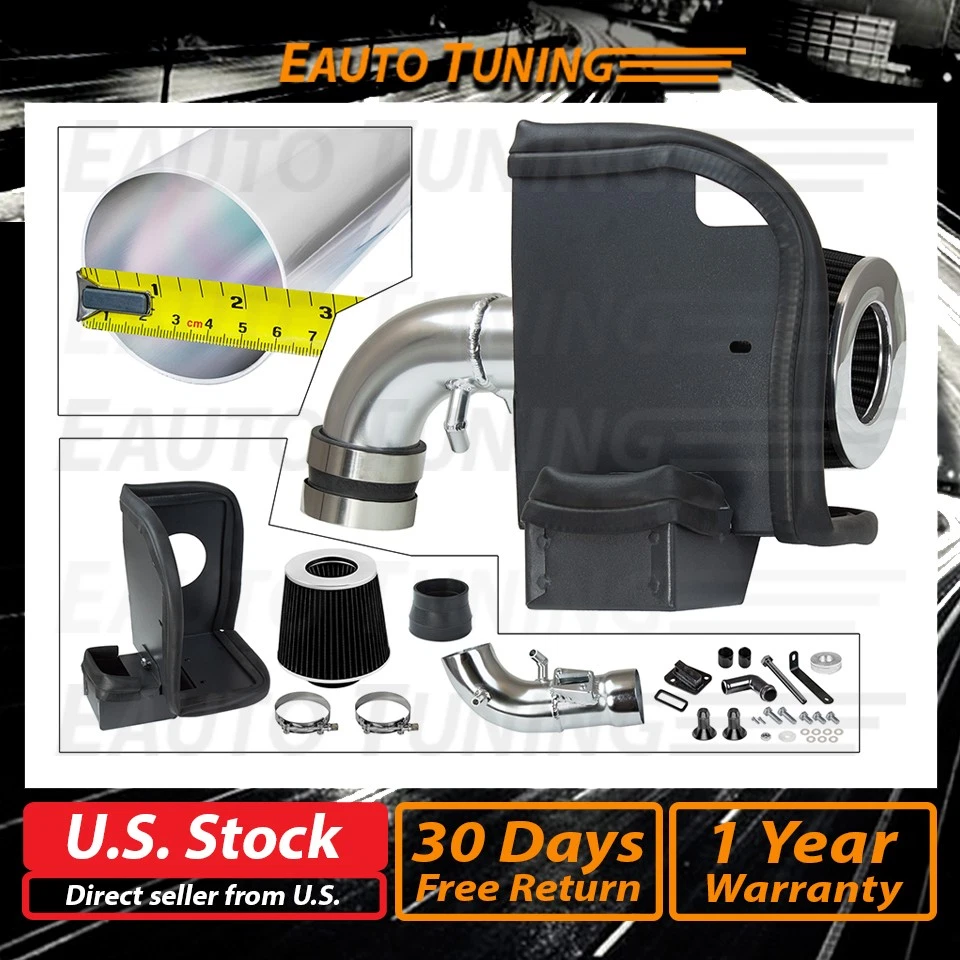 Kit de admisión de aire protector térmico frío + filtro NEGRO para Ford Fiesta 2008-2018 1,6 L Foto 2 de 4