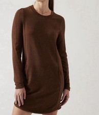 Athleta Balance Sweater Dress Soft Cozy Pockets Brown Women’s Size Small