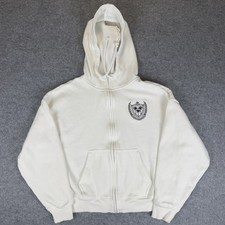 VS PINK White Crest Logo Ivy Campus Fleece Full Zip Hoodie Jacket S