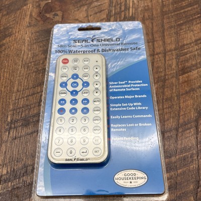 Slim Seal Waterproof 5-in-1 Universal Remote Control - Dishwasher Safe & Antimic