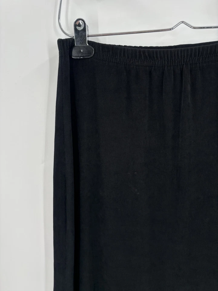 Falda CLIO Vintage Mujer Mediana Negra Elástica Años 90 Abertura Laterales Tirar de la Rodilla Larga Foto 4 de 4