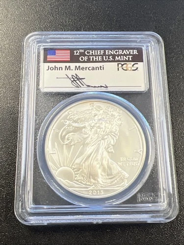 2013 American Silver Eagle - PCGS MS69 / First Strike / Flag / J. Mercanti - NR!