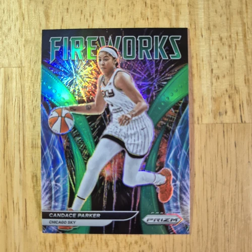 Candace Parker | 2022 Panini Prizm WNBA Fireworks #9 Green Chicago Sky