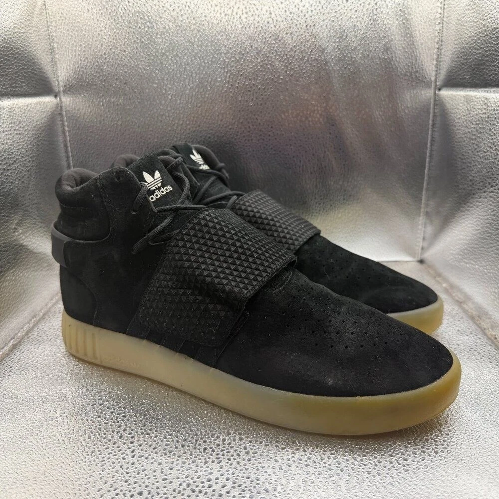 Adidas Tubular Invader Strap Black Suede Men’s Size 10.5 Athletic Y2K Gum Sole adidas Tubular Invader Strap  main image 2