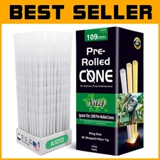 Plain White Pre-Rolled Cones 1000 Pack | Tips Included