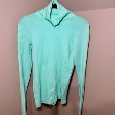 Athleta Flurry Blizzard Rib Turtleneck Mint Green Long Sleeve Base Layer Small