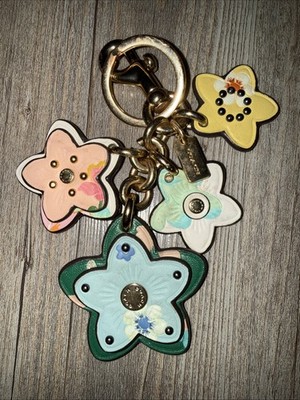 Coach Mystical floral wildflower cluster Bag Charm - Fob Key Chain Hanging Tag