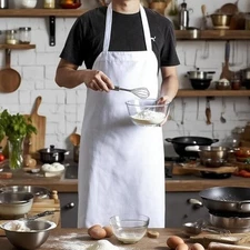 12pk Kitchen Bib Aprons, 30 x 34 inches WHITE Restaurant Craft Chef