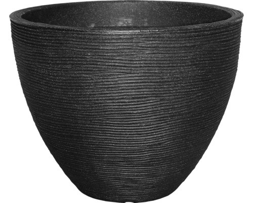 Pflanztopf Geli Rillen Kunststoff Ø 40 Cm H 31 Cm Anthrazit-image