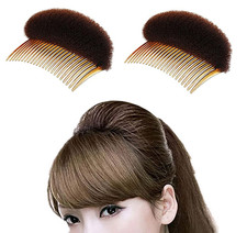 2Pcs Bump It Up Volume Hair Base Inserts with Comb Clip for Beehive Hairstyle an