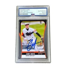 Coby Mayo Signed Card Bowie Baysox Auto Baltimore Orioles PSA RARE