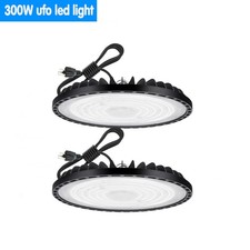 2 Pack 300W UFO Led High Bay Light Warehouse Factory Commercial Industrial Light