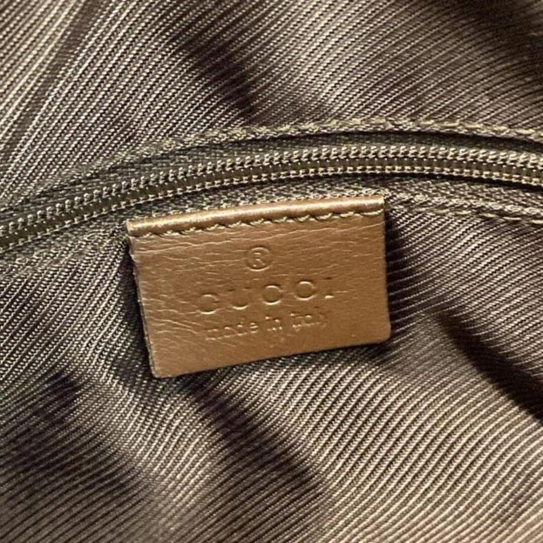 Gucci GG Shoulder Bag Beige Dark Brown Leather Used Authentic 14198 thumbnail 9