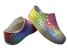 Native Kids Size 6 Jefferson Sugarlite Shoes Translucent Rainbow Blur Toddler