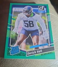 2023 Donruss Football DERICK HALL #388 RC Rated Rookie GREEN Press Proof