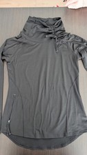 Athleta Rouched Neck Pullover Hoodie Black Medium 964278