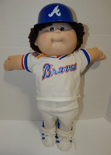 Vintage Cabbage Patch Doll Atlanta Braves Baseball Pants Jersey Shoes Helmet