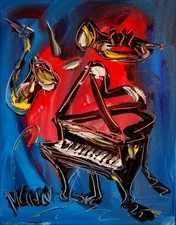 GRAND PIANO    Modern Abstract   Original Oil Painting  IMPRESSIONIST DRDD3D23