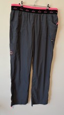 Koi Lite Dobby Mechanical Stretch Slim Fit Scrub Pants Grey Pink Women  s Large