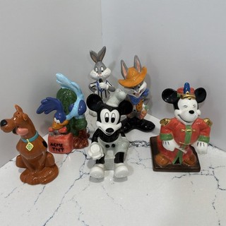 Vintage Salt & Pepper Shakers Lot Mickey Mouse Bugs Bunny Scooby Doo