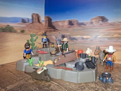 Sammelauflösung: 4 "Goldräber" Cowboy Custom Figuren, Landschaft u. viel Zubehör - Bild 1 von 4