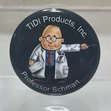Professor Schmart TIDI Products ADA Dental Pinback Button Pin Vintage
