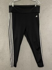 Adidas Pants Womens Size XL Black Aeroready High Rise Black Adult Polyester