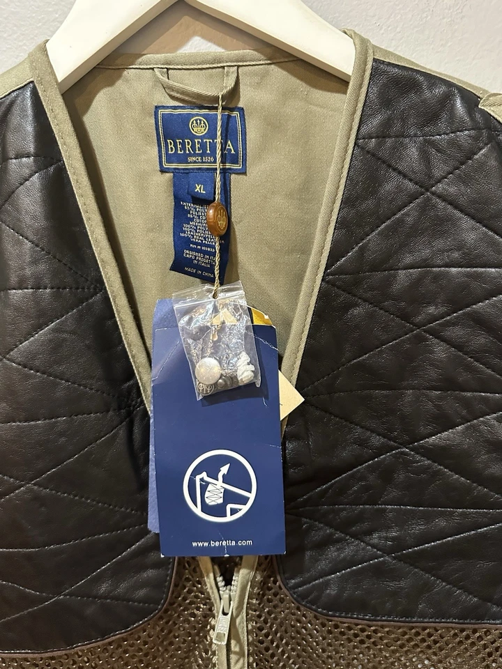 NEW NWT BERETTA Ambidextrous Vest Tan & Brown Size XL HUNTING SHOOTING - Image 3 of 4