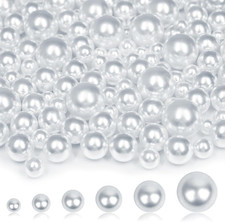 2000PCS Pearls for Crafting, White No Hole Beads for Centerpieces Vases, Assorte