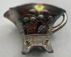 VINTAGE CARNIVAL NORTHWOOD PURPLE RASPBERRY FOOTED GRAVY BOAT OR CREAMER