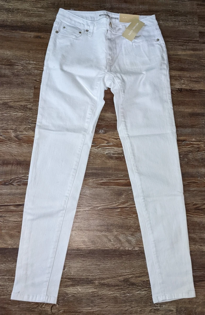 NWT Michael Kors Izzy Skinny womens white jeans size 2