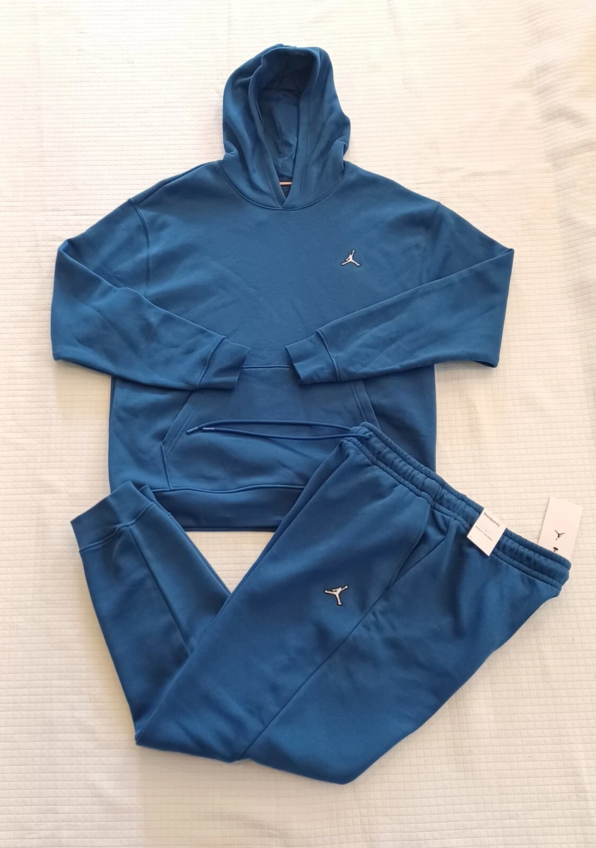 NEW MEN’S AIR JORDAN FLEECE SWEATSUIT (HOODIE + PANTS) SIZE LARGE ~ FRENCH  BLUE