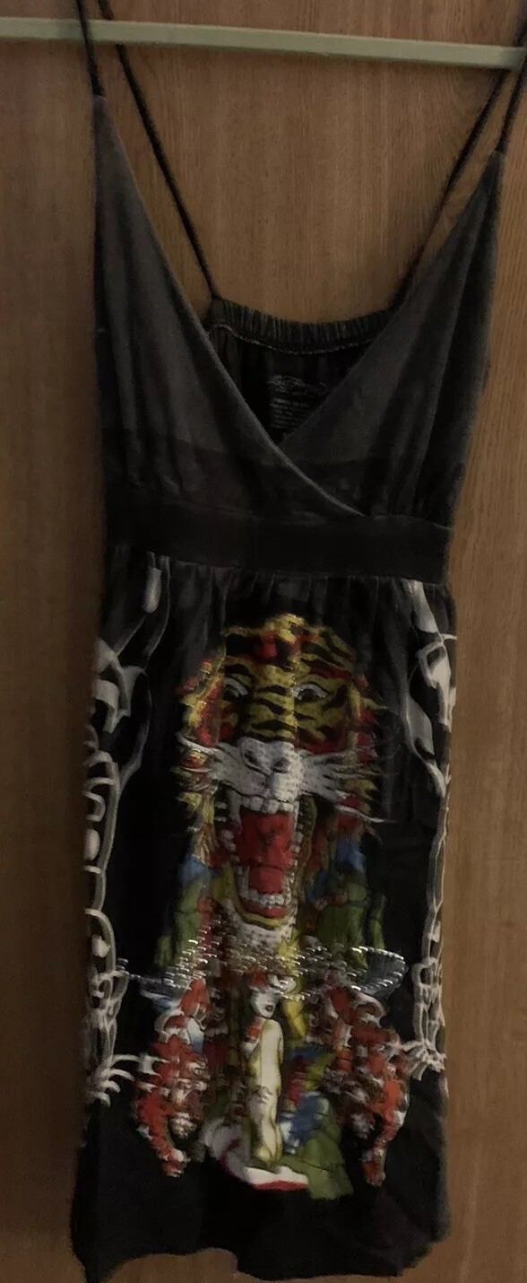 Vintage Y2K  Ed Hardy Tattoo Rhinestone   Dress XL Plus