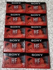New Lot of 10 Sony HF High Fidelity 90 Minute Blank Cassette Tapes Sealed