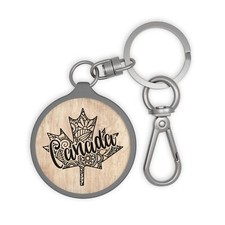 Canada Maple Leaf Mandala Keyring Tag - Zipper Charm - Bag Bling