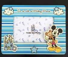 Disney Parks Authentic Baby Boy Mickey Mouse Photo Frame - Holds 4x6 Photo