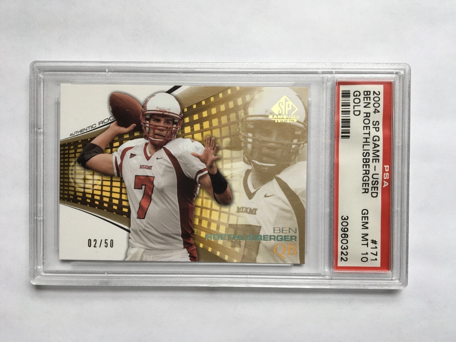 Ben Roethlisberger SP Game Used #171 Gold