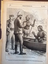 Placa de libro N8b Ephemera 1900 Sir John con los nativos