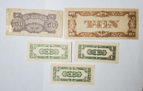 Vintage Lot Of 5 World Paper Money Japanese Government - Picture 4 of 4