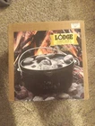 Vintage Lodge 10 Cast Iron Camp Dutch Oven W/3 Legs, Indented Lid 5 Qt Bean Pot