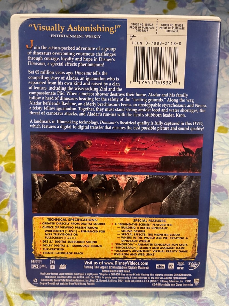 DVD Walt Disney Dinosaur PG Aladar Kron Zini Plio | eBay