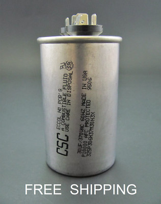 30uF - 370VAC - Motor Run Capacitor - Round Can - MALLORY 21FD3730 /21DE2430