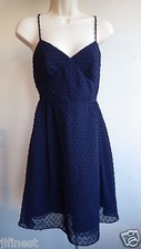 New Women J.Crew Cameron Dress in Swiss-Dot, Navy, Size 0